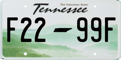 TN license plate F2299F