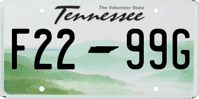 TN license plate F2299G