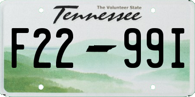 TN license plate F2299I