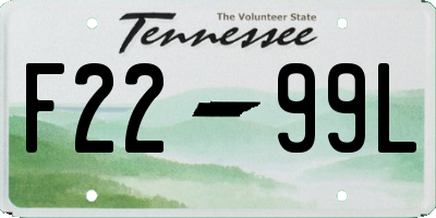 TN license plate F2299L