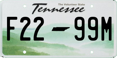 TN license plate F2299M