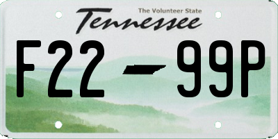 TN license plate F2299P