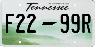 TN license plate F2299R