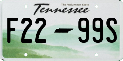 TN license plate F2299S