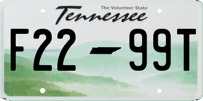 TN license plate F2299T