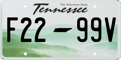 TN license plate F2299V