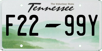 TN license plate F2299Y