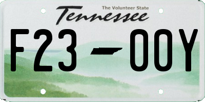 TN license plate F2300Y