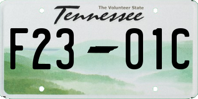 TN license plate F2301C