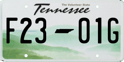 TN license plate F2301G