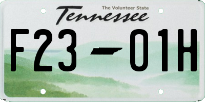 TN license plate F2301H