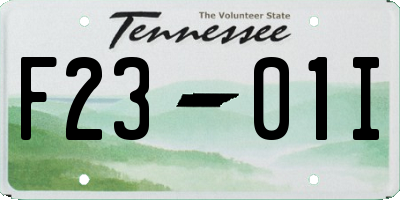 TN license plate F2301I