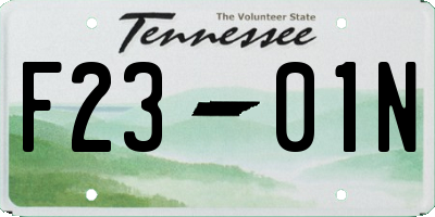 TN license plate F2301N