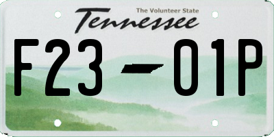 TN license plate F2301P