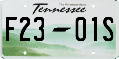 TN license plate F2301S