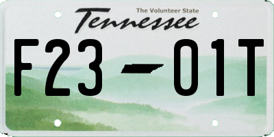 TN license plate F2301T