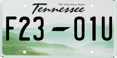 TN license plate F2301U