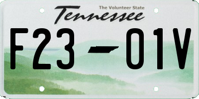 TN license plate F2301V