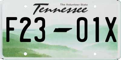 TN license plate F2301X