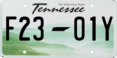 TN license plate F2301Y