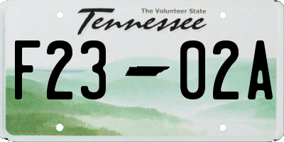 TN license plate F2302A