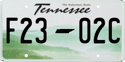 TN license plate F2302C