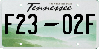 TN license plate F2302F