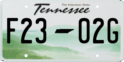 TN license plate F2302G