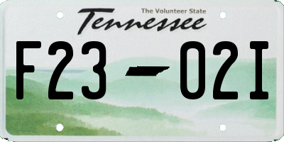 TN license plate F2302I