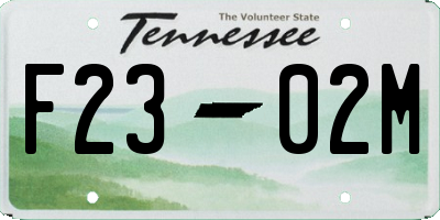 TN license plate F2302M