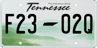 TN license plate F2302Q