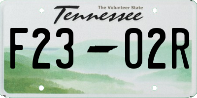 TN license plate F2302R