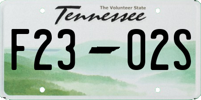 TN license plate F2302S