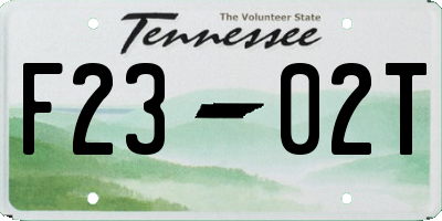 TN license plate F2302T