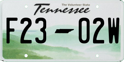 TN license plate F2302W