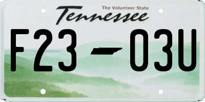 TN license plate F2303U