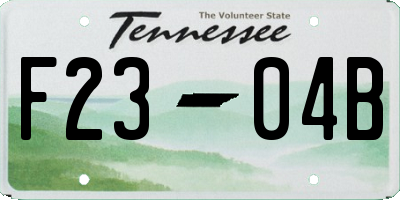 TN license plate F2304B