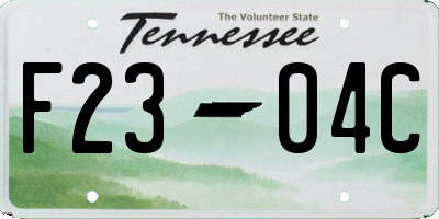 TN license plate F2304C