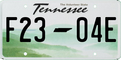 TN license plate F2304E