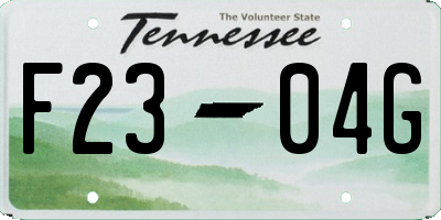 TN license plate F2304G