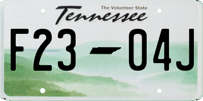 TN license plate F2304J
