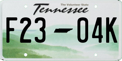 TN license plate F2304K