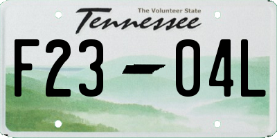 TN license plate F2304L