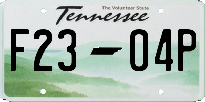 TN license plate F2304P