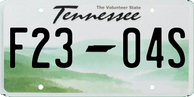 TN license plate F2304S