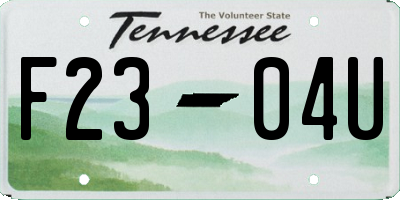 TN license plate F2304U