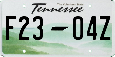 TN license plate F2304Z