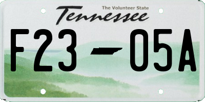 TN license plate F2305A