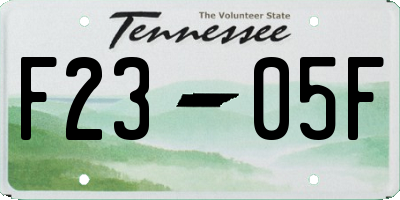 TN license plate F2305F