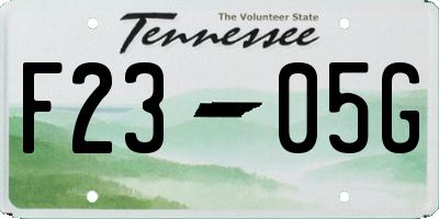 TN license plate F2305G